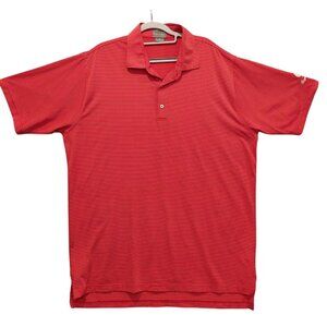 Fennec Polo Shirt Mens XL Red Striped White Polo Collar Golf Royal Oaks Buttons